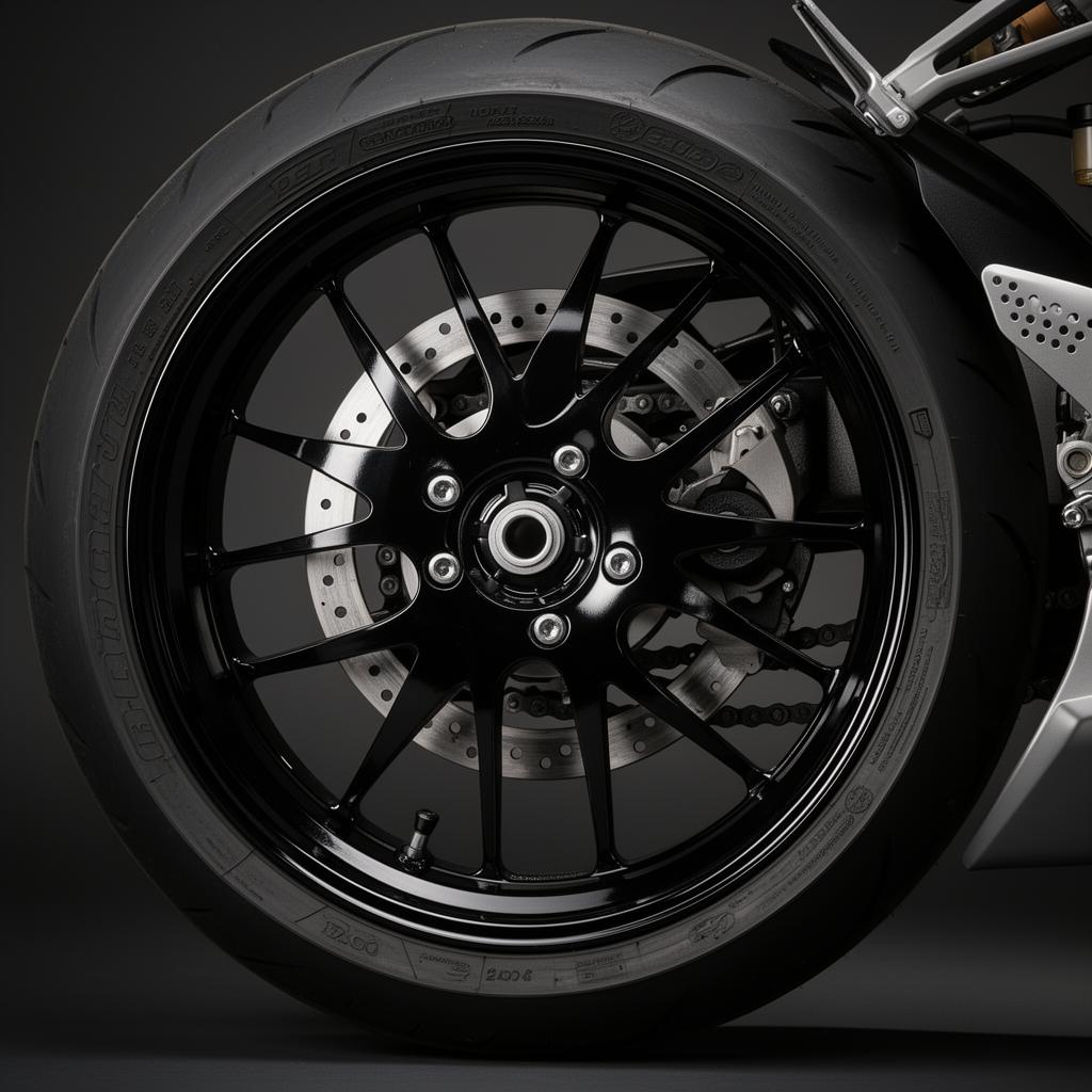 Roda de moto com pintura eletrostática preto