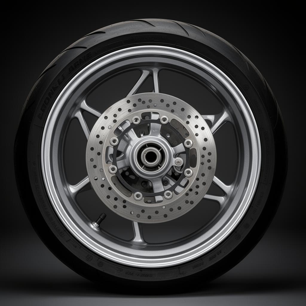 Roda de moto com pintura eletrostática prata